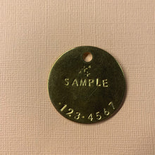 Load image into Gallery viewer, Brass Dog Tag

